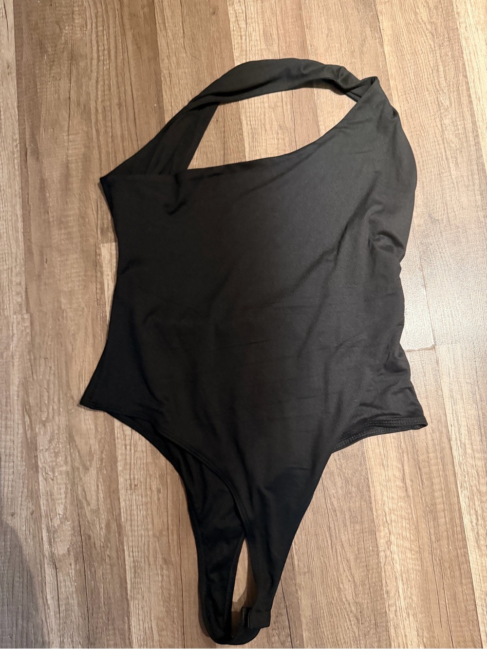 Fashion nova ' Black One-Shoulder Bodysuit 1XL